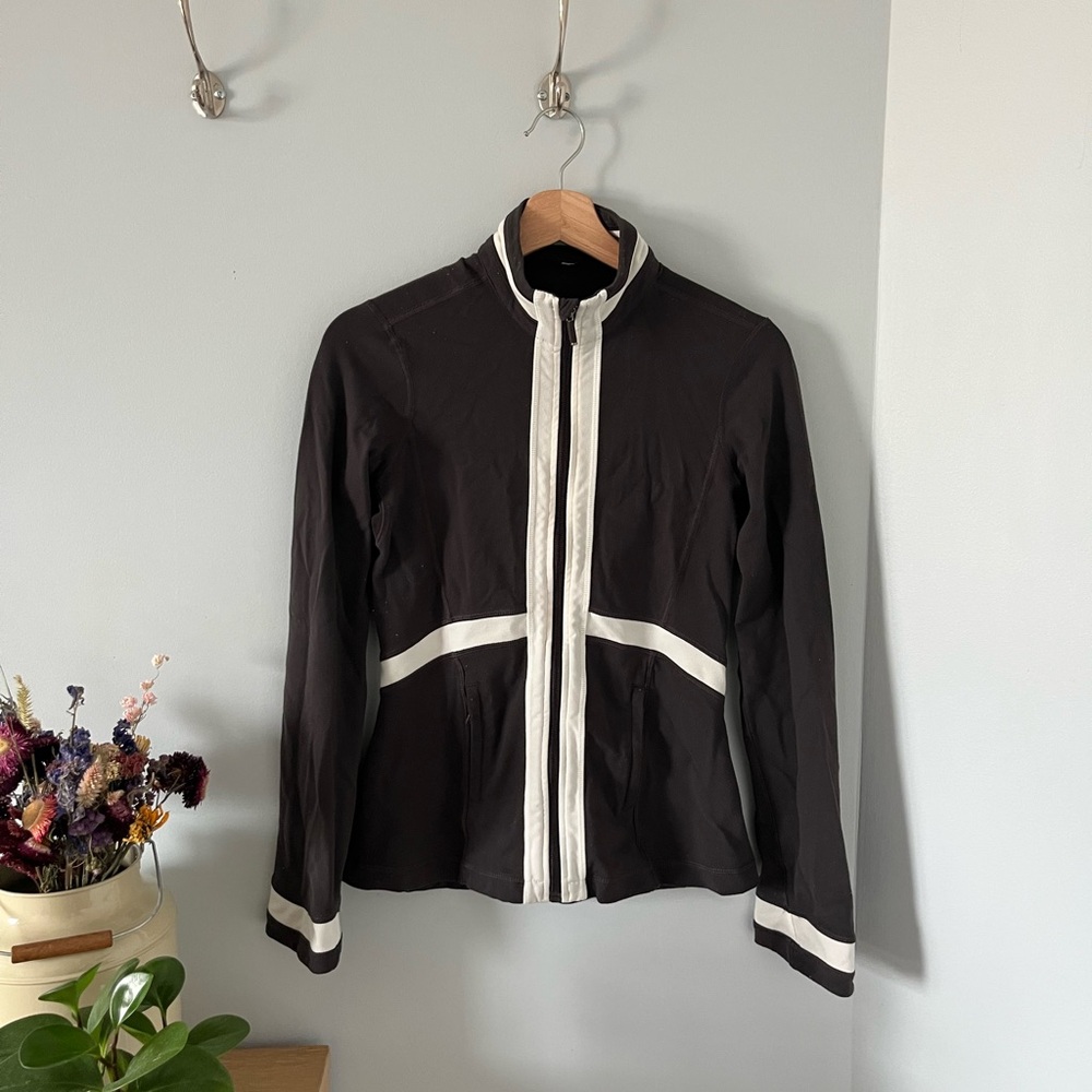 Brown and White Lululemon Women's Jacket